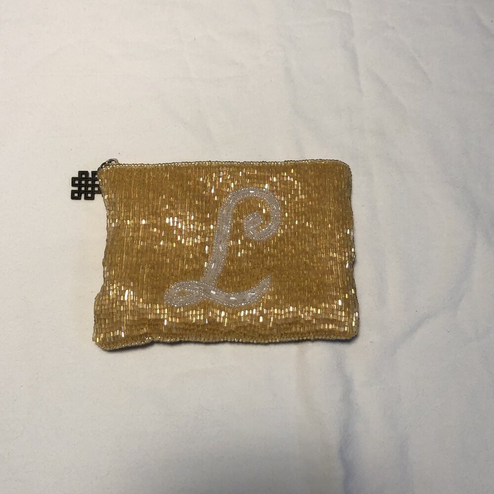 Liz Claiborne Vintage Sequin Small Cosmetic Bag with L